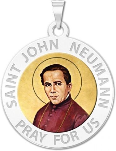 PicturesOnGold.com Saint John Neumann Religious Medal Color - 2/3 Inch Size of Dime, Sterling Silver in Saudi Arabia
