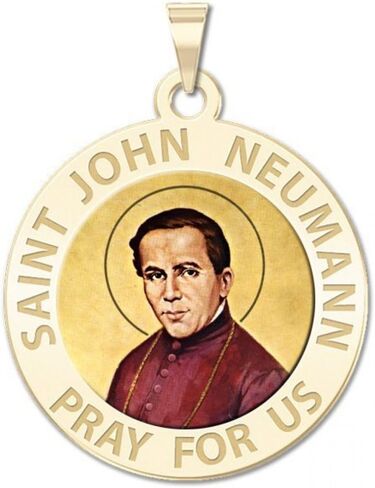PicturesOnGold.com Saint John Neumann Religious Medal Color - 2/3 Inch Size of Dime, Sterling Silver in Saudi Arabia