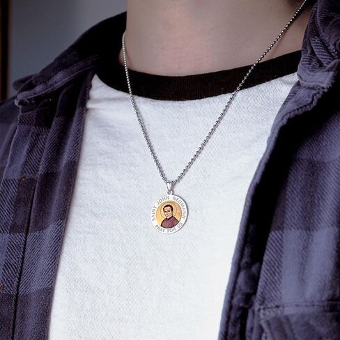 PicturesOnGold.com Saint John Neumann Religious Medal Color - 2/3 Inch Size of Dime, Sterling Silver in Saudi Arabia