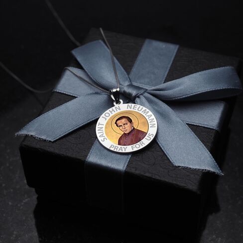 PicturesOnGold.com Saint John Neumann Religious Medal Color - 2/3 Inch Size of Dime, Sterling Silver in Saudi Arabia