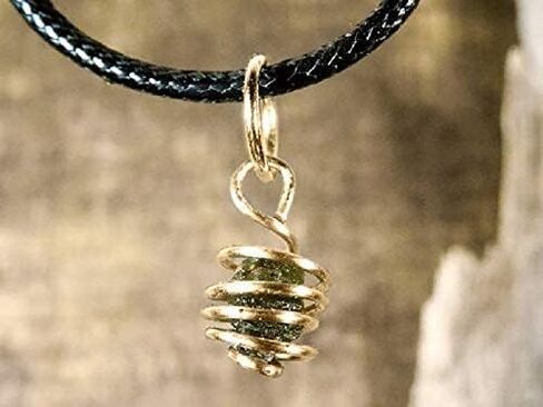 14K Gold Real Moldavite Cage Pendant Genuine Bracelet charm Meteorite Jewelry Green Tektite Necklace, in Saudi Arabia