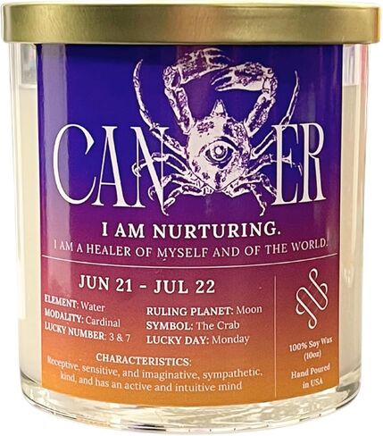 شمعة برج الميزان، شمعة شمع الصويا بنسبة 100% مع كريستال، شمعة غير سامة مع عطر خالٍ من الفثالات، الاستفادة من قوة علامة برج الميزان، هدية شمعة زودياك لبرج الميزان، 10 أونصة in Kuwait