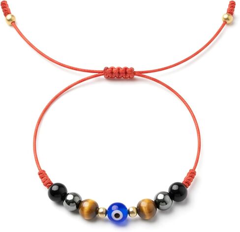 أساور عين الشر للنساء والرجال، سوار ذو سلسلة حمراء قابلة للتعديل للحماية الثلاثية، هدية مجوهرات ساحرة للحظ السعيد in Kuwait