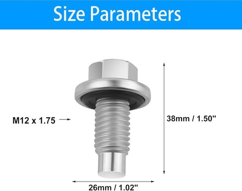M12-1.75 نقطة تجريبية لتصريف الزيت، حجم الرأس 15 مم 65430 لسيارة بويك كاديلاك شيفروليه جي إم سي لينكولن استبدال 090-175CD، 653076US، 653086US، 11519933، 11562588، عبوتان in Kuwait