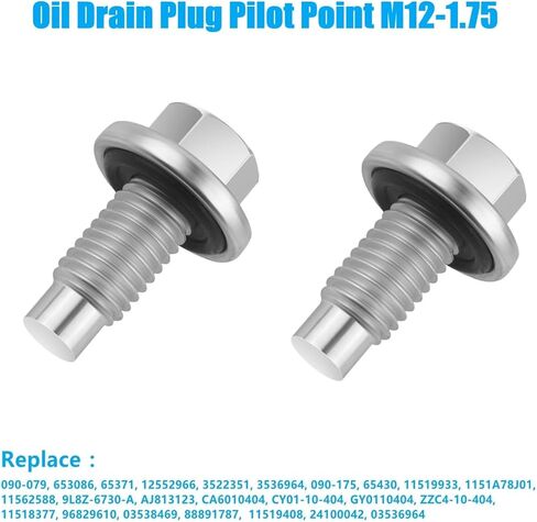 M12-1.75 نقطة تجريبية لتصريف الزيت، حجم الرأس 15 مم 65430 لسيارة بويك كاديلاك شيفروليه جي إم سي لينكولن استبدال 090-175CD، 653076US، 653086US، 11519933، 11562588، عبوتان in Kuwait