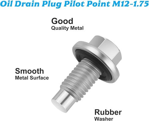 M12-1.75 نقطة تجريبية لتصريف الزيت، حجم الرأس 15 مم 65430 لسيارة بويك كاديلاك شيفروليه جي إم سي لينكولن استبدال 090-175CD، 653076US، 653086US، 11519933، 11562588، عبوتان in Kuwait