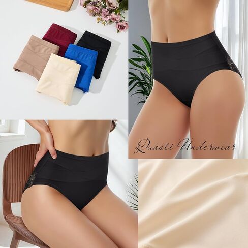 Womens High Waist Underwear Lace Panties Soft Breathable Ladies Hipster Panty Multi Briefs 5 Pack in Saudi Arabia