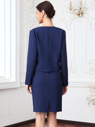 Allegra K Business Skirt Suit Set for Women Office Work Open Front Blazer and Pencil Skirt Elegant 2 Piece Outfits in Saudi Arabia