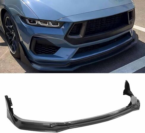 5PCS Front Bumper Lip W/Winglet for Ford Mustang S650 GT/Ecoboost/Dark Horse 2024-2025 AMPP Front Splitter Chin Air Dam ABS Plastic (Glossy Black) in Saudi Arabia