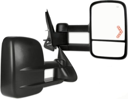 Towing Mirrors Fit for 1994-2001 for Dodge for Ram 1500 2002 for Dodge for Ram 2500 3500 Tow Mirrors with Manual Control No Heated No Light Black Textured 1 Pair of Mirrors Left and Right Side in Saudi Arabia