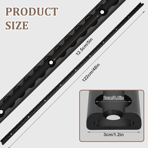 4Pcs 4FT L-Track, 48" Aluminum L Tracks Tie Down System with 8 Single Stud O-Ring Fittings and Mounting Screws, Heavy Duty L Track Rail for Truck, Trailers, Motorcycles, ATVs and Bikes, Black in Saudi Arabia
