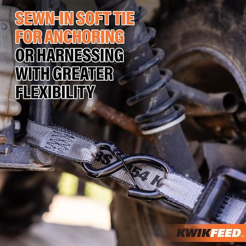 Keeper KwikFeed Ratchet Tie Down Straps 2 Pack, 1.25" x 16 ft, 1000 lb WLL / 3000 lb Break Strength, Patented Slide-in Loading, ExtremeEdge Webbing, Safety Clip Hooks, Glove-Friendly Handle in Saudi Arabia