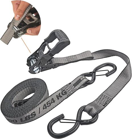 Keeper KwikFeed Ratchet Tie Down Straps 2 Pack, 1.25" x 16 ft, 1000 lb WLL / 3000 lb Break Strength, Patented Slide-in Loading, ExtremeEdge Webbing, Safety Clip Hooks, Glove-Friendly Handle in Saudi Arabia