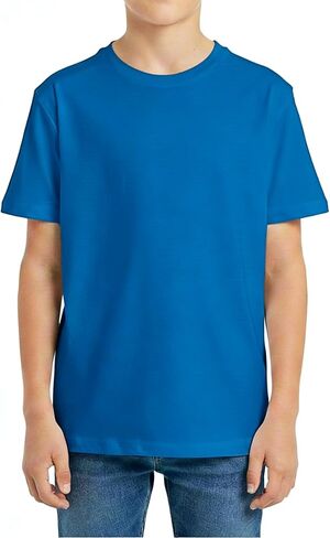 تي شيرت للأولاد بأكمام قصيرة، قمصان قطنية للأطفال، قمصان صيفية بياقة دائرية، تي شيرتات أساسية in Kuwait