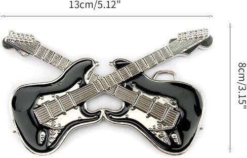 Vintage Metal Guitar Shape Belt Buckle Delicate Belt Buckle Accessories Waistband Western Rock in Saudi Arabia
