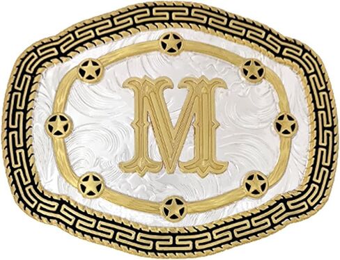 Large Golden Initial Belt Buckle Western Cowboy Belt Buckle with Letter ABCDMRJ to Z for Men Women Boys Girls in Saudi Arabia