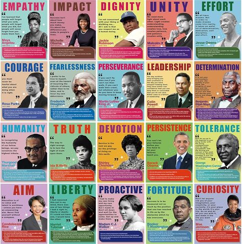 20 PCS Black History Posters for Classroom,History Month Decorations for Bulletin Board,School,Home,Wall, Hallway in Saudi Arabia