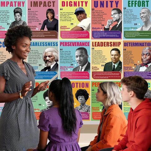 20 PCS Black History Posters for Classroom,History Month Decorations for Bulletin Board,School,Home,Wall, Hallway in Saudi Arabia