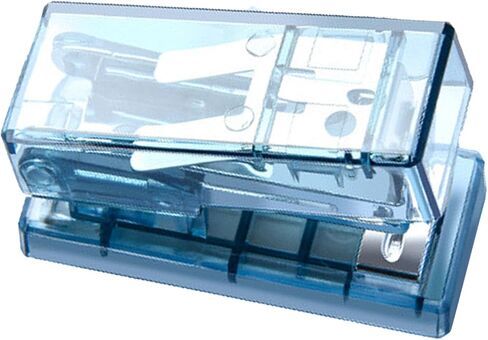 Mini Effortless Desktop Staplers, Cute Portable Semitransparent Steel Construction Save Effort Office Desktop Stapler with Stapling Nail for School Office & Daily Use (Blue) in Saudi Arabia
