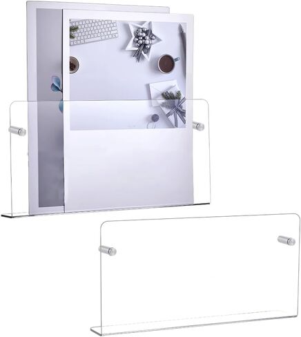 AHANDMAKER 2-Pack Acrylic Magazine Holder Brochure Holder Wall Mount 12" Record Magazine Rack Hanging Bookshelf Literature Storage Rack for Waiting Room, Living Room, Office, Home in Saudi Arabia