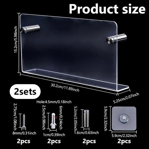AHANDMAKER 2-Pack Acrylic Magazine Holder Brochure Holder Wall Mount 12" Record Magazine Rack Hanging Bookshelf Literature Storage Rack for Waiting Room, Living Room, Office, Home in Saudi Arabia