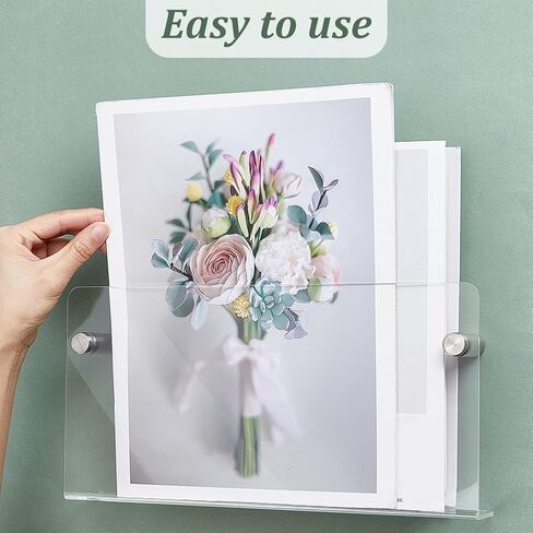 AHANDMAKER 2-Pack Acrylic Magazine Holder Brochure Holder Wall Mount 12" Record Magazine Rack Hanging Bookshelf Literature Storage Rack for Waiting Room, Living Room, Office, Home in Saudi Arabia