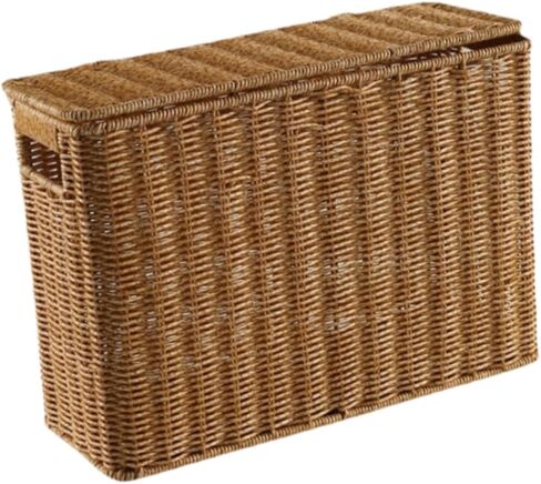 صندوق تخزين ضيق وطويل مع صناديق تخزين بمقبض، صندوق تخزين مزخرف، صندوق سلة ضيق لخزائن الملابس والمطبخ، مقاس L in Kuwait