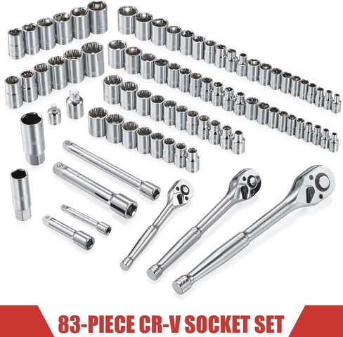 438-Piece Mechanics Tool Set with 3-Drawer Heavy Duty Metal Box Repair Tool Kit -02 in Kuwait