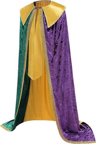 GRAJTCIN Mardi Gras Outfit King Cape for Men Women Medieval Royal Shiny Halloween Party Costume in Saudi Arabia