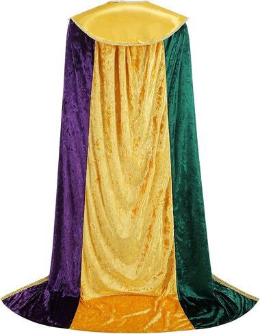 GRAJTCIN Mardi Gras Outfit King Cape for Men Women Medieval Royal Shiny Halloween Party Costume in Saudi Arabia