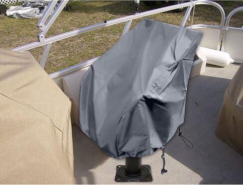 Boat Seat Cover Heavy Duty Oxford Fabric, Captain's Chair Cover Weather Resistant 420D Waterproof, Boat Bench Chair Seat Cover,Full Length Protection for Your Helm Chair Protective Cover （Blue） in Saudi Arabia