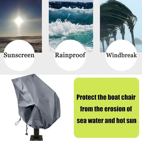 Boat Seat Cover Heavy Duty Oxford Fabric, Captain's Chair Cover Weather Resistant 420D Waterproof, Boat Bench Chair Seat Cover,Full Length Protection for Your Helm Chair Protective Cover （Blue） in Saudi Arabia