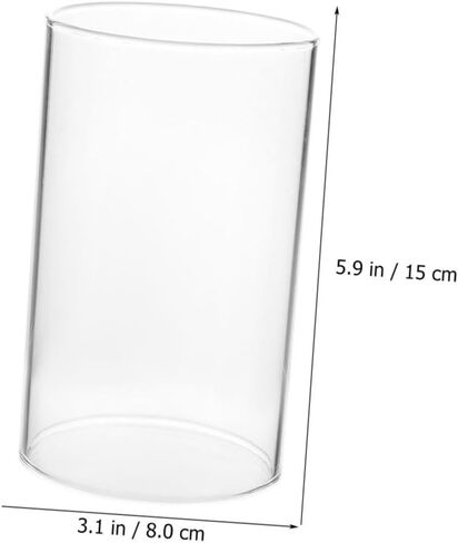 Mobestech Transparent Glass Candle Holder Sleeve Open Ended Candle Chimney Shade for Desktop Use High Borosilicate Glass for DIY Decor and Flower Arrangements in Saudi Arabia