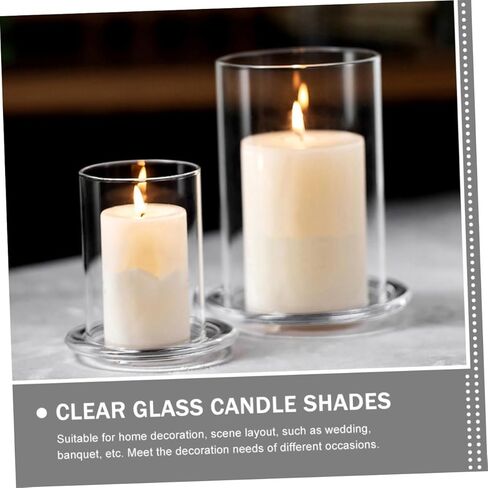 Mobestech Transparent Glass Candle Holder Sleeve Open Ended Candle Chimney Shade for Desktop Use High Borosilicate Glass for DIY Decor and Flower Arrangements in Saudi Arabia