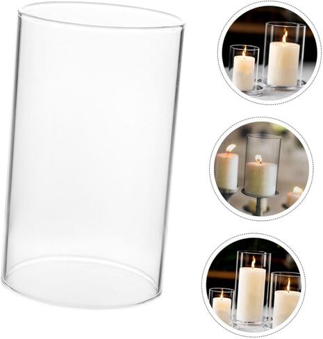 Mobestech Transparent Glass Candle Holder Sleeve Open Ended Candle Chimney Shade for Desktop Use High Borosilicate Glass for DIY Decor and Flower Arrangements in Saudi Arabia