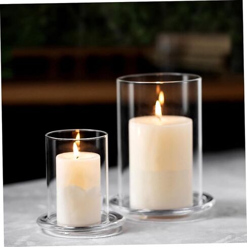Mobestech Transparent Glass Candle Holder Sleeve Open Ended Candle Chimney Shade for Desktop Use High Borosilicate Glass for DIY Decor and Flower Arrangements in Saudi Arabia