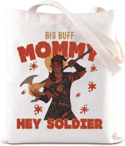 KUIYAI BG3 حقيبة حمل Karlach Merch Handle Bag BG3 RPG Gamer Gift Big Buff Mommy Hey Soldier Gift (BigBuffToteS) in Saudi Arabia