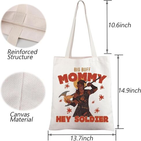 KUIYAI BG3 حقيبة حمل Karlach Merch Handle Bag BG3 RPG Gamer Gift Big Buff Mommy Hey Soldier Gift (BigBuffToteS) in Saudi Arabia