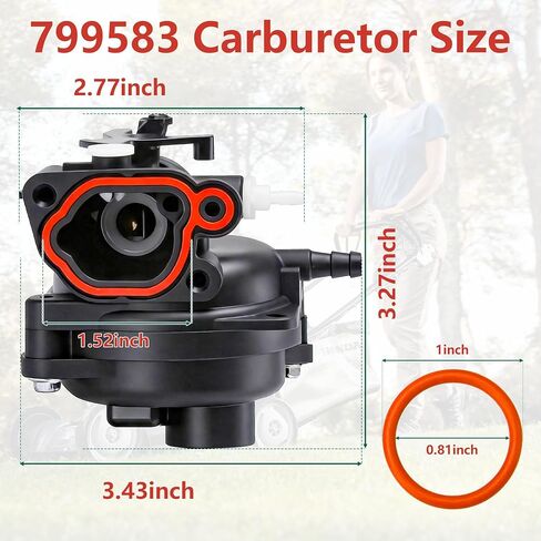799583 Carburetor for 300E 450E 500E 550EX 575E 600E 125cc 140cc Engine 8P502 08P502 9P602 09P602 Replace 593261 590556 591160 591979 595656 Lawn Mower Engine Carburetors Parts in Saudi Arabia