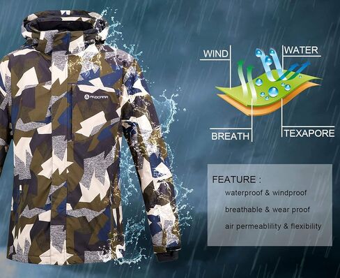 ANDORRA Men's Performance Insulated Ski Jacket with Zip-Off Hood in Saudi Arabia