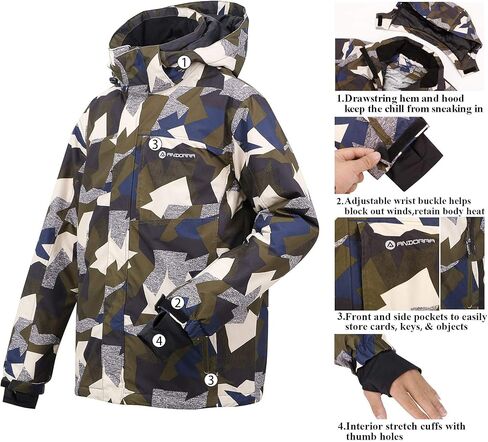 ANDORRA Men's Performance Insulated Ski Jacket with Zip-Off Hood in Saudi Arabia