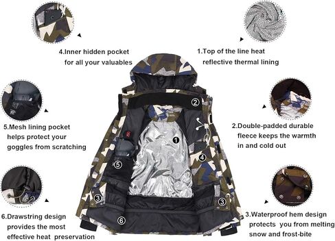 ANDORRA Men's Performance Insulated Ski Jacket with Zip-Off Hood in Saudi Arabia