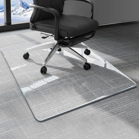 Office Chair Mat for Carpet, 32x48 Clear Heavy Duty Plastic Rolling Chair Mat, Under Computer Desk Floor Mat Protector for Carpeted Floors, Can be Used on Carpet or Hard Floor in Saudi Arabia