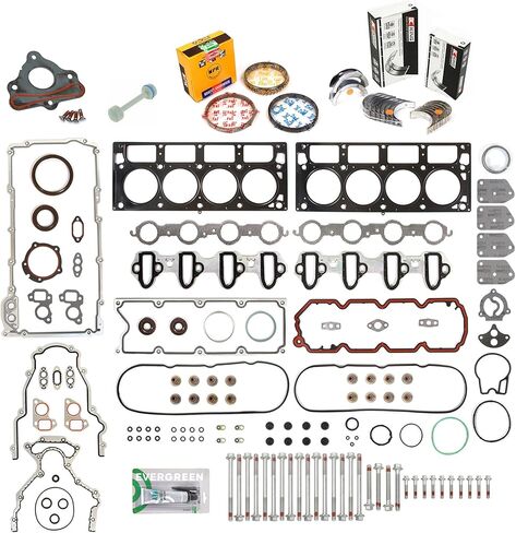 مجموعة إعادة حلقة المحرك Evergreen SA-5494167737-4 Fit 02-04 GM Chevy 4.8 5.3 LS1 V8 OHV VIN P T V in Kuwait