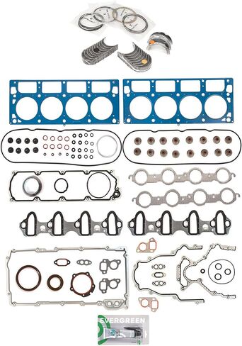 Evergreen SA-3129802954-4 Full Gasket Set Bearings Rings Compatible With/For 08-11 Chevrolet GMC 4.8L OHV in Saudi Arabia