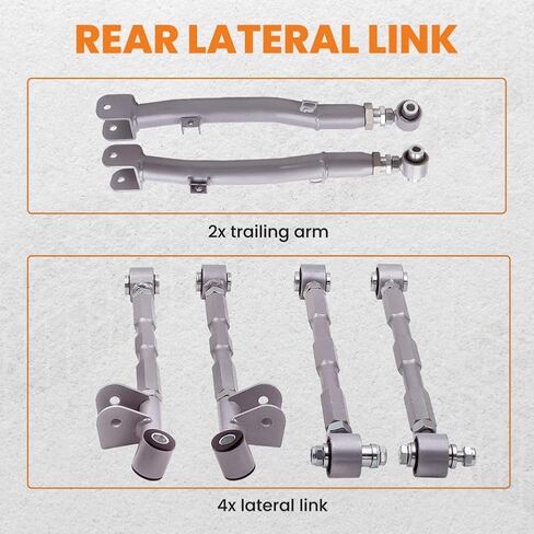 Rear Full Adjustable Lateral Link Trailing Arm 6 Link Kit Compatible With Impreza WRX STi GDA 02 07 in Saudi Arabia