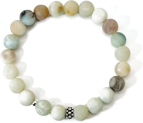 Natural Gemstone Stretch Bracelet Gifts, Peridot, Clear Quartz, Citrine, Amethyst, Rose Quartz, Turquoise Serpentine, Pearl, Lava Marble Beads, Chakra Energy Jewelry, Comfortable Fit 6.5–7" in Saudi Arabia