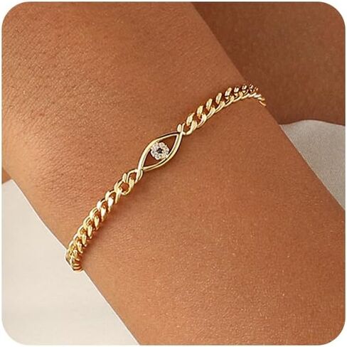 Gold/Silver Bracelet for Women Trendy Stretch Handmade Ball Charm Beaded Bracelet Dainty Cross Heart Bow CZ Stackable Jewelry Charm Gifts for Her in Saudi Arabia