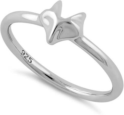 Sterling Silver 925 Fox Ring Forest Animal Lover Silver Jewelry Adorable Spirit Fox jewelry for Women & Girls Dainty Fox Head Ring for Ladies in Saudi Arabia