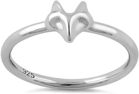 Sterling Silver 925 Fox Ring Forest Animal Lover Silver Jewelry Adorable Spirit Fox jewelry for Women & Girls Dainty Fox Head Ring for Ladies in Saudi Arabia